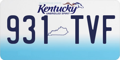 KY license plate 931TVF