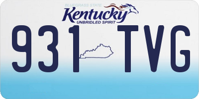 KY license plate 931TVG