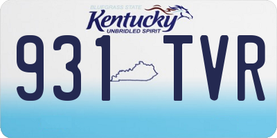 KY license plate 931TVR