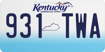 KY license plate 931TWA
