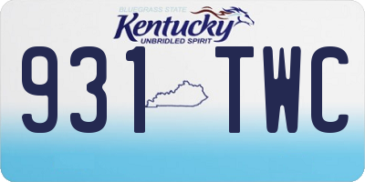 KY license plate 931TWC