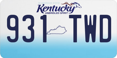 KY license plate 931TWD