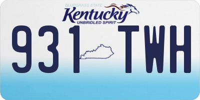 KY license plate 931TWH