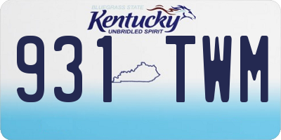 KY license plate 931TWM