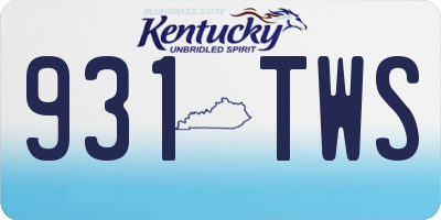 KY license plate 931TWS