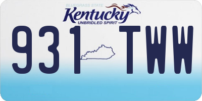 KY license plate 931TWW