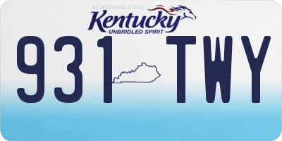 KY license plate 931TWY