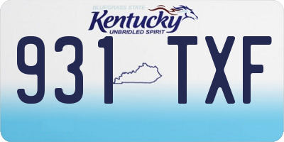 KY license plate 931TXF