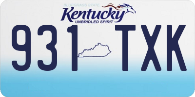 KY license plate 931TXK