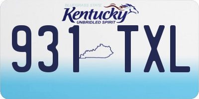 KY license plate 931TXL