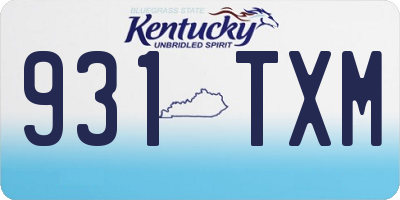 KY license plate 931TXM