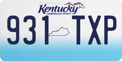 KY license plate 931TXP