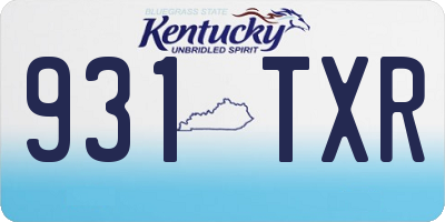 KY license plate 931TXR