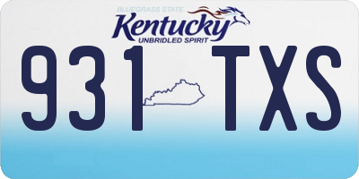 KY license plate 931TXS