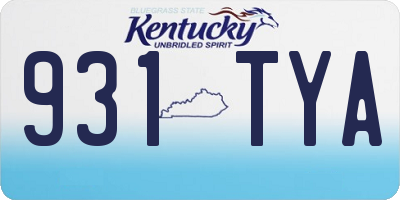 KY license plate 931TYA