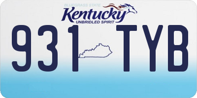 KY license plate 931TYB