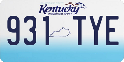 KY license plate 931TYE