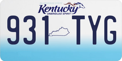 KY license plate 931TYG