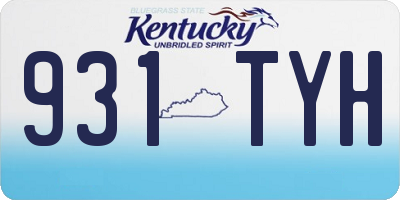 KY license plate 931TYH