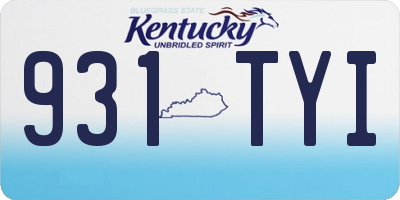 KY license plate 931TYI