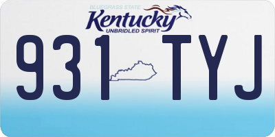 KY license plate 931TYJ