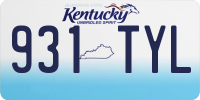 KY license plate 931TYL