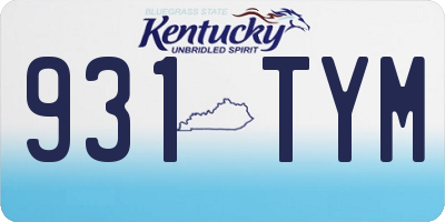 KY license plate 931TYM