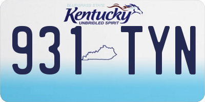 KY license plate 931TYN