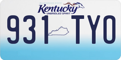 KY license plate 931TYO