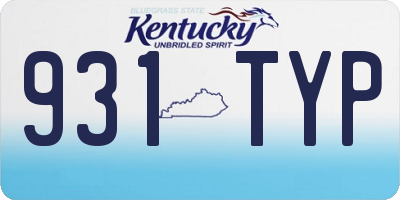 KY license plate 931TYP