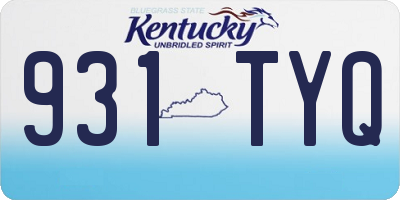 KY license plate 931TYQ