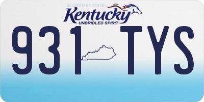 KY license plate 931TYS