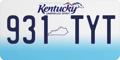 KY license plate 931TYT