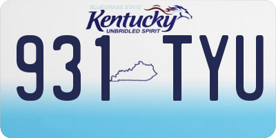 KY license plate 931TYU