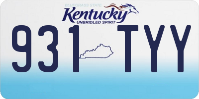 KY license plate 931TYY