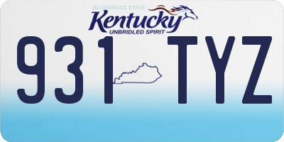 KY license plate 931TYZ