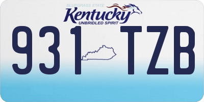 KY license plate 931TZB