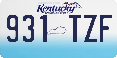 KY license plate 931TZF