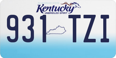 KY license plate 931TZI