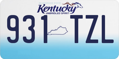 KY license plate 931TZL