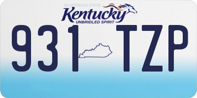 KY license plate 931TZP