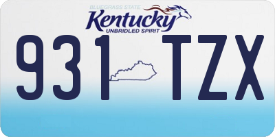 KY license plate 931TZX