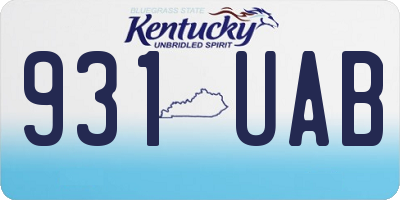 KY license plate 931UAB