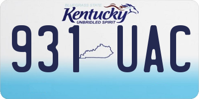 KY license plate 931UAC