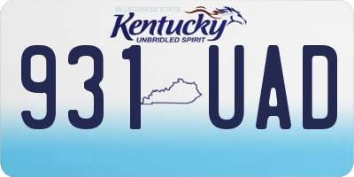 KY license plate 931UAD