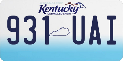 KY license plate 931UAI