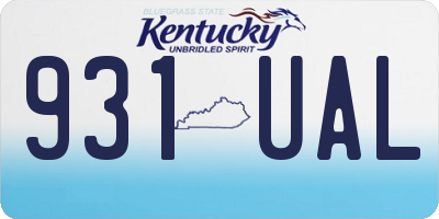 KY license plate 931UAL