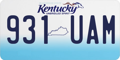 KY license plate 931UAM