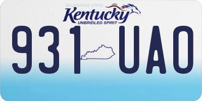 KY license plate 931UAO