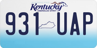 KY license plate 931UAP